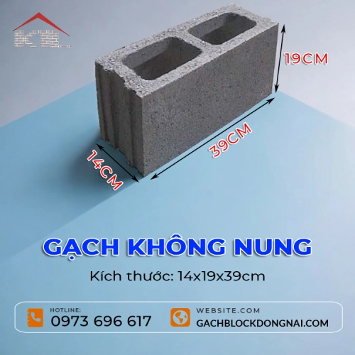 Gạch không nung 14x19x39