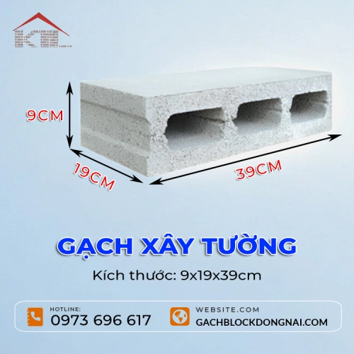 Gạch không nung 9x19x39