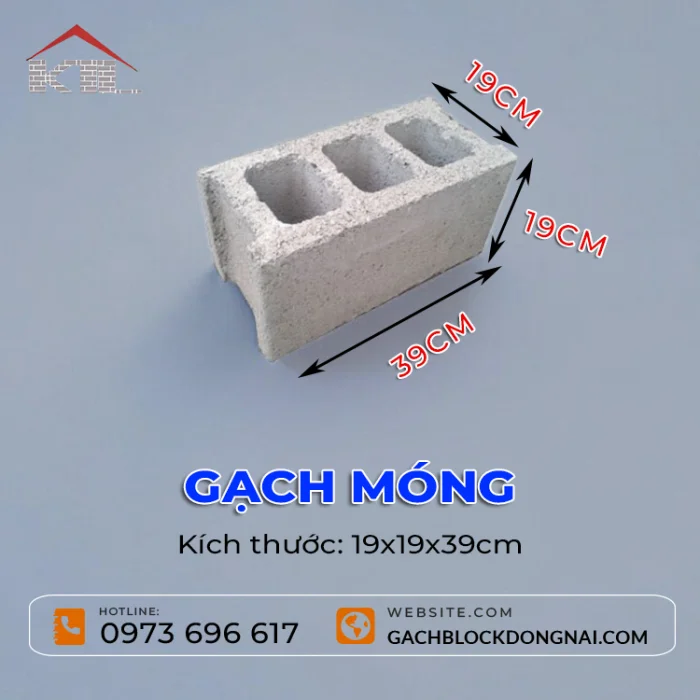 Gạch móng 19x19x39