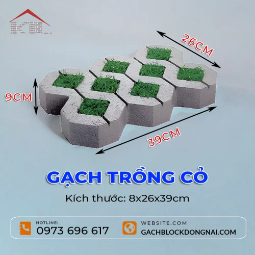 Gạch trồng cỏ 8x26x39